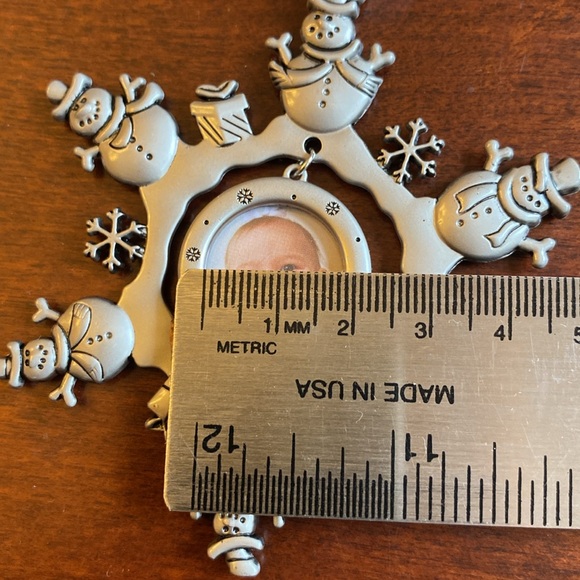 Merry Christmas Photo Holder Snowman Metal Ornament. NWT. Set of 3. - Picture 7 of 7